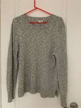 J.Crew Marled Knit Sweater Women’s Medium Gray Crewneck Cotton Blend Casual